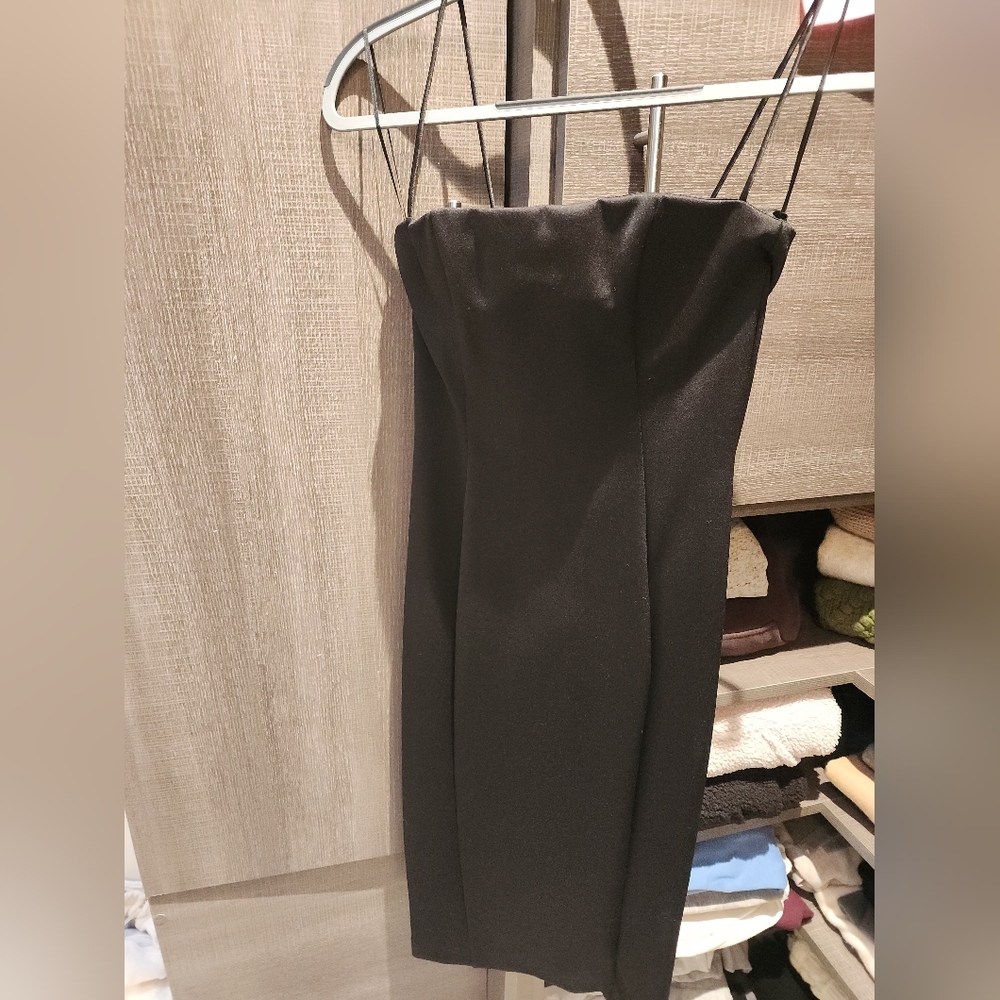 Mishka Classic Black Strapless Dress